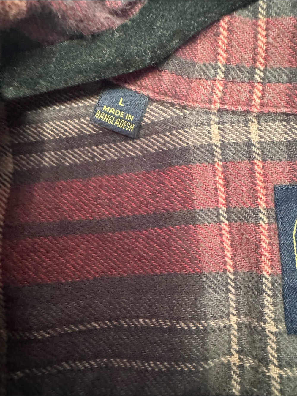 Jacks MFG Red and Black Plaid Button-Up Flannel Shirt Size Large 100% Cotton - Picture 3 of 8